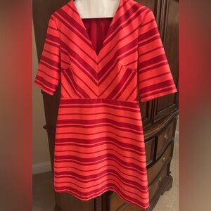 Banana Republic Red and Pink Striped Dress